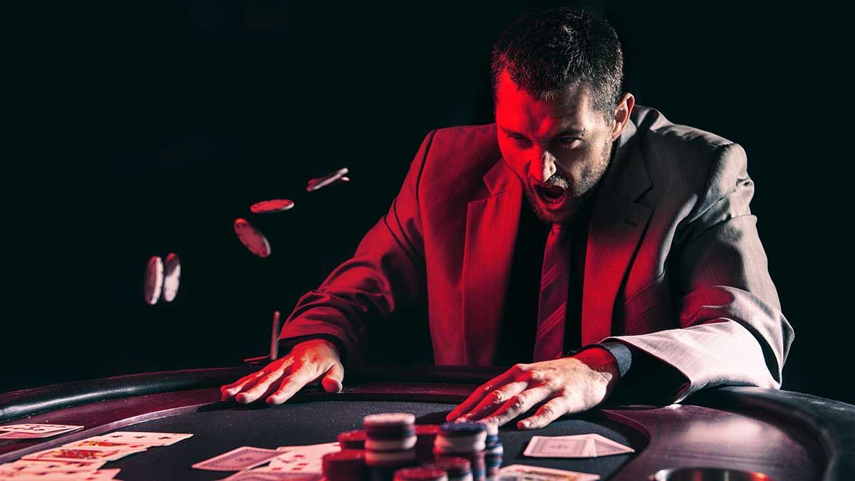 Man Angry At Poker Table