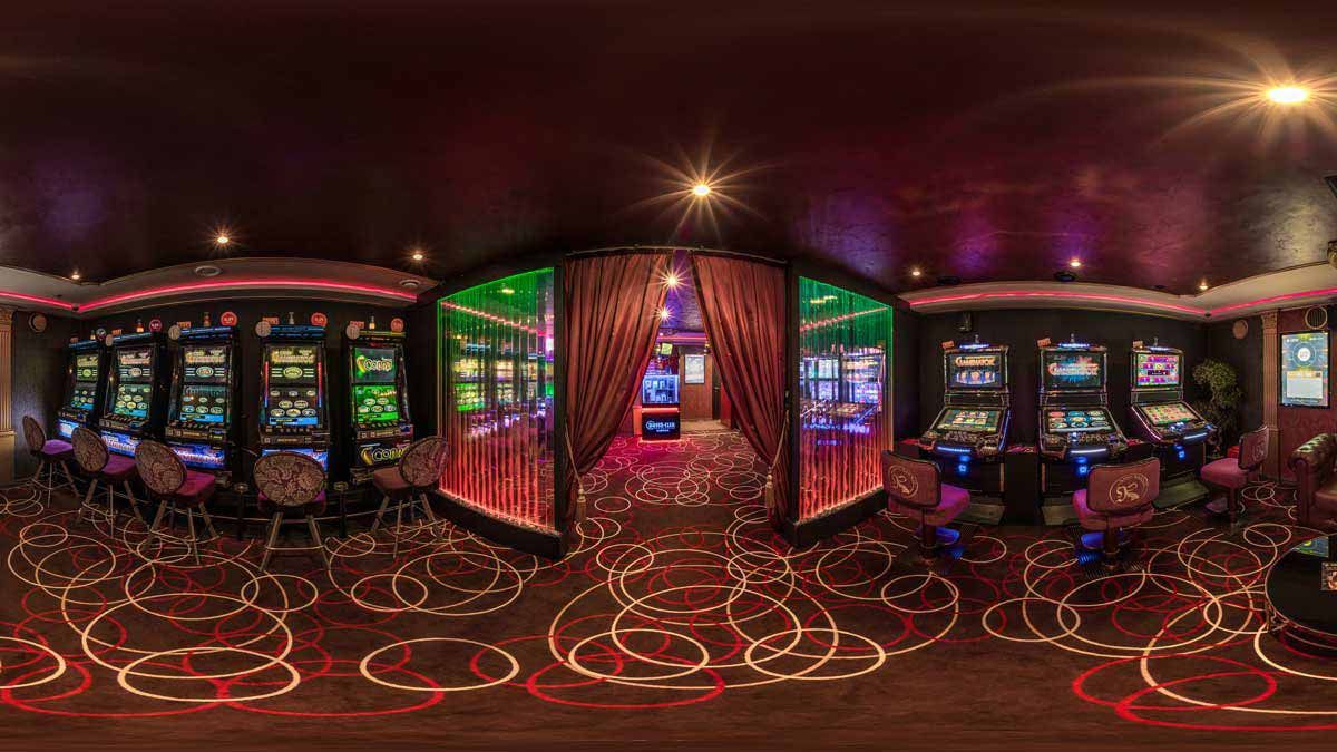 Hall With Slots Machines and Casino Games