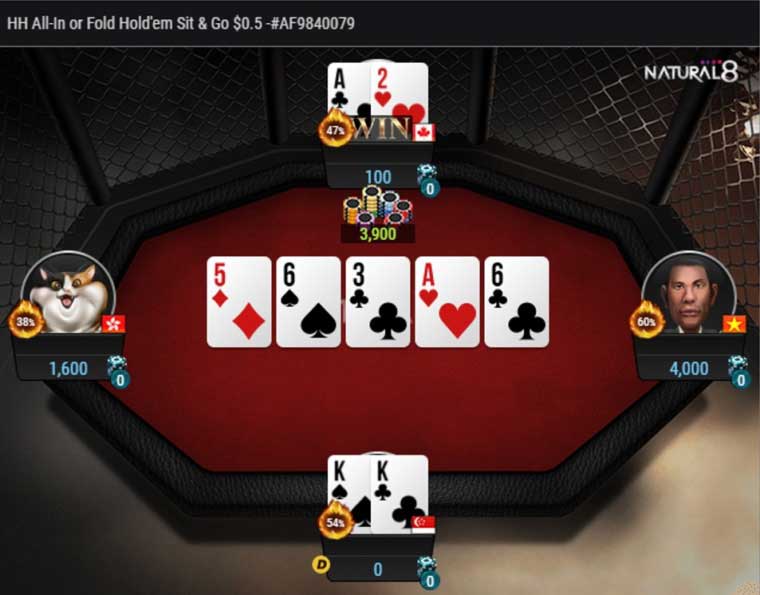 Pocket Kings in All-in or Fold Sit & Go