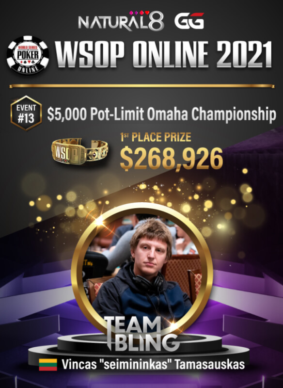 wsop team bling bracelet card